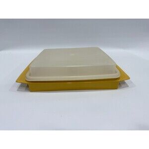Vintage Tupperware Deviled Egg Keeper Carrier Tray Container Harvest Gold 723-4